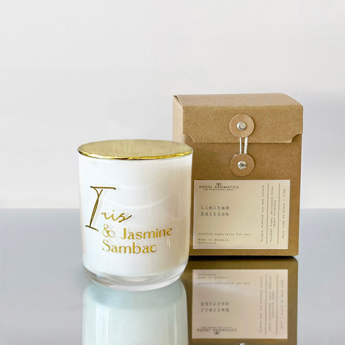 NEW Iris & Jasmine Sambac Soy Candle - (Dupe Lancome's La Vie Est Belle)-Diffuser Oil-Angel Aromatics