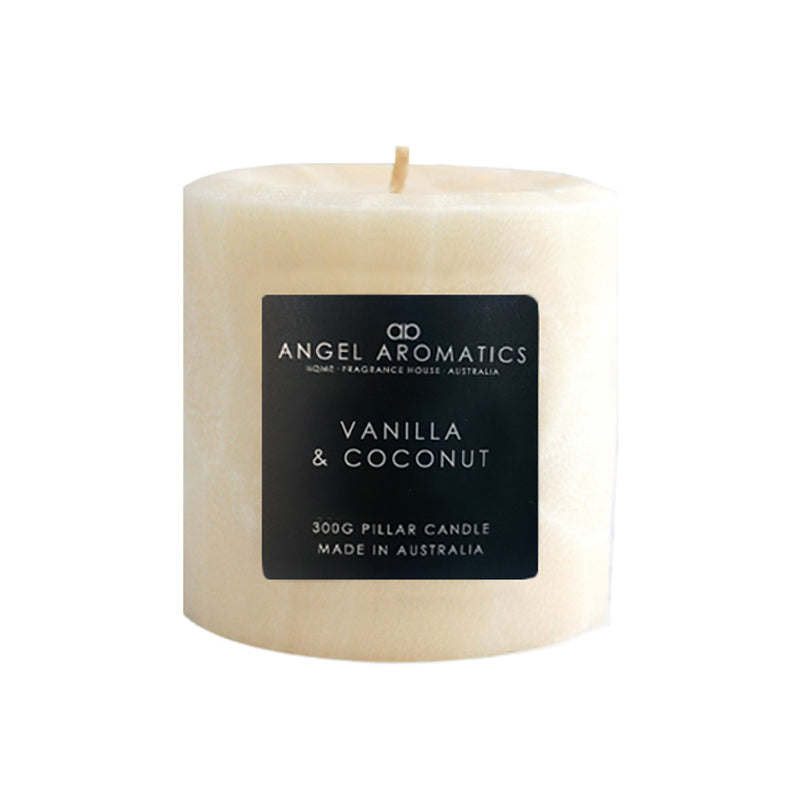 Pillar Candles - Vanilla and Coconut-Candles-Angel Aromatics