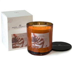 3 Wick Large Scented Candles - Vanilla and Caramel-scented candles-Angel Aromatics