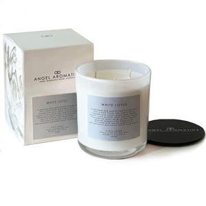 3 Wick Large Scented Candles - White Lotus-scented candles-Angel Aromatics