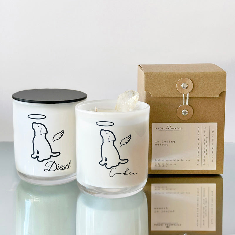 Sitting Dog Memorial Candle-Memorial Candles-Angel Aromatics