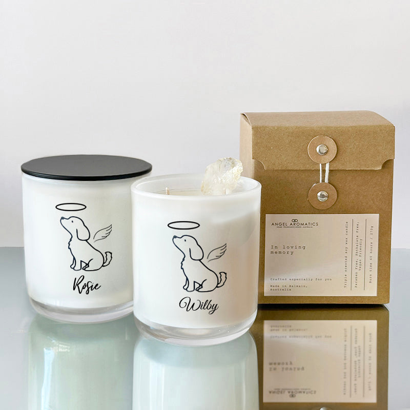 Fluffy Dog Memorial Candle-Memorial Candles-Angel Aromatics