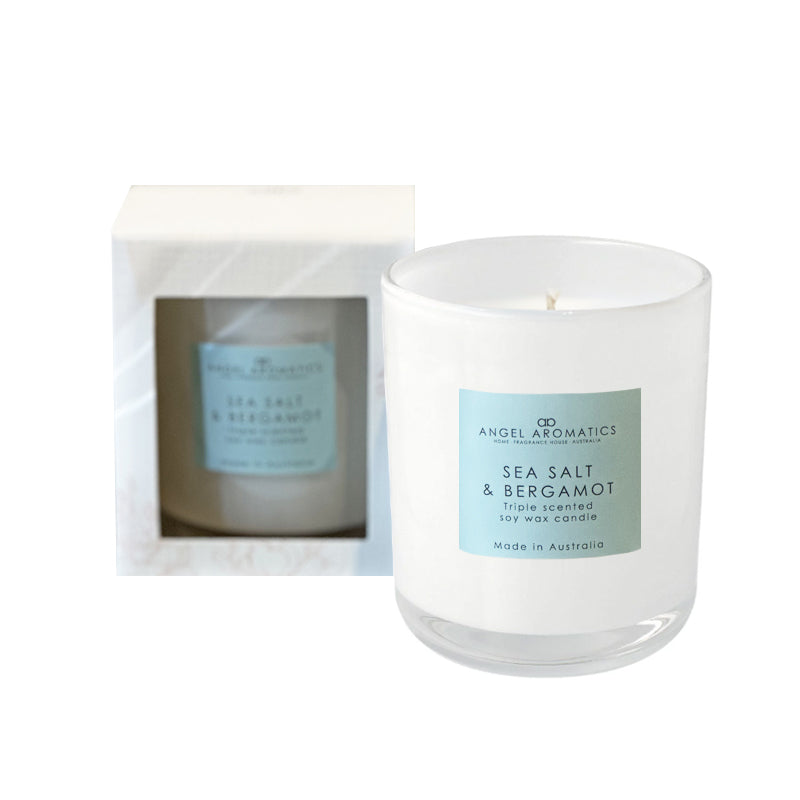 Scented Candles 180g - Sea Salt and Bergamot-Scented candles-Angel Aromatics